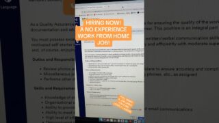NO WORK EXPERIENCE NEEDED! WORK FROM HOME! #shorts #workfromhomejobs2025  #remotejobs