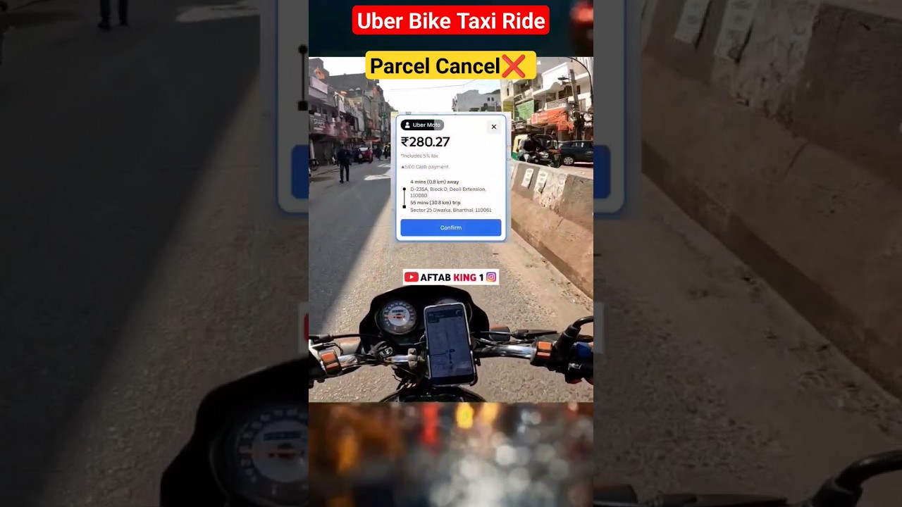 Uber Bike taxi Ride 🔥 Me Parcel Delivery cancel kara // Uber bike earning🤑 #uber #shorts