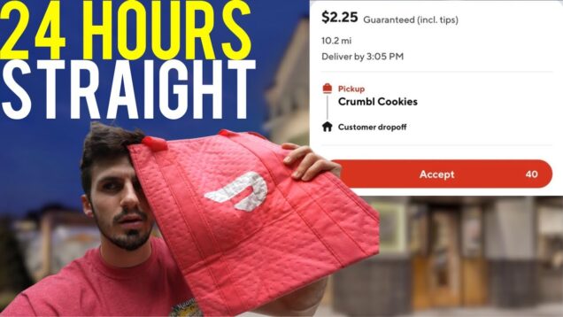 Doordashing For 24 Hours Straight  Pt 2. (+ Merch Drop)