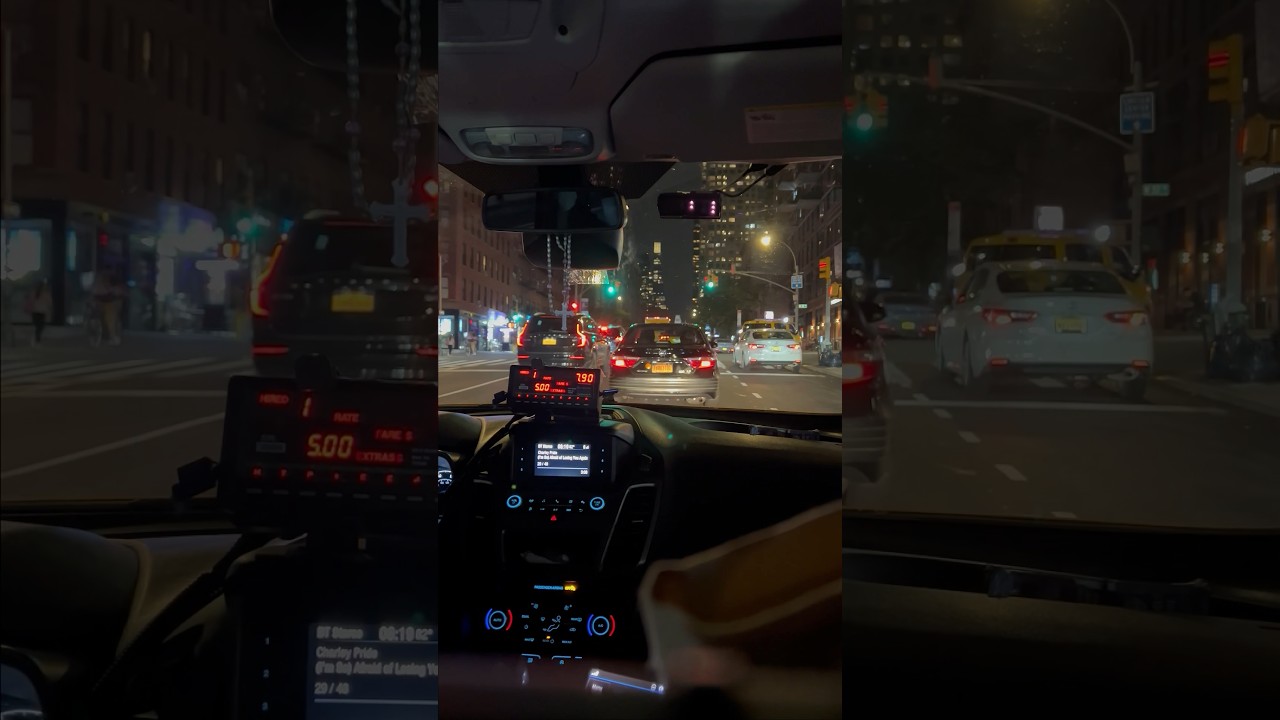NYC taxi cab night time ride, September 2023 #shorts #newyork #city #yellowcab #manhattan