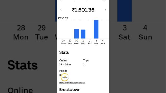😭rapid/uber earning #rapido #uber #earni